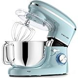 CHeflee Stand Mixer,660W 6+P With 6.5QT Stainless Steel Bowl,Dough Hook, Wire Whip & Beater,for Most Home Cooks,Blue