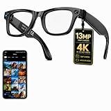 AI Smart Glasses with Camera, 13MP HD Capture, 4K EIS, Transparent Lenses