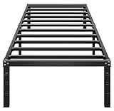 HLIPHA Metal Platform Bed Frame 14 Inch Tall,No Box Spring Needed,Twin Size Bed with Heavy Duty Strong Support Slats,Easy to Assemble,Black