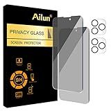 Ailun 2Pack Privacy Screen Protector Compatible for iPhone 14 Pro Max[6.7 inch] + 2 Pack Camera Lens Protector, Anti Spy Private Tempered Glass Film, Case Friendly, [9H Hardness] - HD [Black]