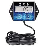 Runleader Small Engine Hour Meter, Digital Tachometer, Maintenance Reminder, Battery Replaceable, User Shutdown, Use for ZTR Lawn Mower Tractor Generator Marine Outboard ATV (HM011F)