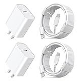iPhone11 12 13 14 Fast Charger,2Pack 20W iPhone Charger Fast Charging Block Adapter with 10FT USB-C to Lightning Data Sync Charging Cord for iPhone 14 13 12 11 Pro Max Xs Xr X 8