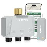 [All-New 2027] 1700FT WiFi Sprinkler Timer 3 Zone with Brass Inlet, Unistyle Smart Hose Timers Compatible Alexa & Google Voice, Water Timer for Garden Hose with Auto & Manual Modes for Garden Lawn