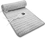 VANKADA Heating Pad Electric Heat Pad, Hot Heated Pad,Multiple Temp and Timer Settings,Suitable for Shoulders, Neck, arms, Abdomen, Back, Legs, etc. (Silver Gray, 24"X12")