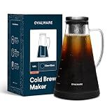 OVALWARE Airtight Cold Brew Coffee Maker with Tea Infuser & Spout 1.5L/51oz