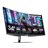 New! Sceptre Curved 34-inch Prime Gaming Monitor 3440 x 1440 up to 240Hz 1500R 1ms 100% sRGB DisplayPort x2 HDMI x2 Build-in Speakers, Machine Black 2027 (C345B-QU240T Series)