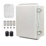 YETLEBOX Outdoor Waterproof Electrical Box Junction Box Weatherproof IP67 ABS Plastic Enclosure Switch Router Project Box Electronics DIY Enclosure With Mounting Plate Wall Bracket Grey 8.6"x6.6"x4.3"
