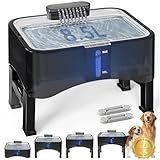 UPSKY 2.25Gal Elevated Dog Water Fountain, 4 Heights Adjustable Pet Fountain for All Dog Sizes, 304 Stainless Steel Tray Indoor Cat Drinking Dispenser with Ultra-Quiet Pump & 2 Replacement Filters