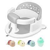Baby Bath Seat for Babies 6 Months & up,Baby Bathtub Chair,Non-Slip Toddler Bath Support,Sit Up Bath Seat for Baby,Safe Infant & Newborn Bathtub Chair with Soft Cushion,Gray