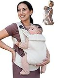 GROWNSY Baby Carrier, One-Click Release Clasp for Easy to Wear, Cozy Wraps Carrier Newborn to Toddler with Head Support(7-44lbs), Ergonomic & Lightweight for Infant to Toddler, Cream