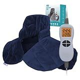 Ruqiji 19" x 24" Weighted Neck&Shoulder Heating Pad, 2.5lbs with 12 Temperature Settings&Countdown timer,Pain Relief for Neck/Shoulders/Menstrual Pain, Christmas Gifts for Women Men Mom Dad(Navy Blue)
