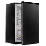 Euhomy Upright freezer, 3.0 Cubic Feet, Single Door Compact Mini Freezer with Reversible Door, Small freezer for Home/Dorms/Apartment/Office (Black)