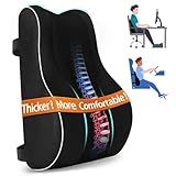 CloudBliss Ergonomic Lumbar Support Pillow – Memory Foam for Lower Back Pain Relief, Adjustable Straps & Mesh Cover for Office, Gaming, Car Seat & Home Essentials (Black)
