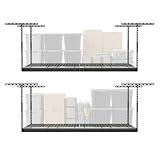 MonsterRax 2-Pack 4x8 Overhead Garage Storage Rack, Gray, 24"-45" Height