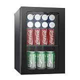 Erivess 24 Can Mini Fridge, 0.6 Cu.ft Beverage Refrigerator Cooler, Black