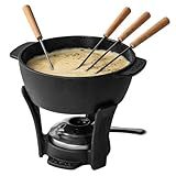 BOSKA Fondue Pot Set Party Pro - Cast Iron Fondue Set - Durable Fondue Pot inc. Burner and 4 Forks - for All Type of Stoves - Cheese Fondue Melts smoothly Every time