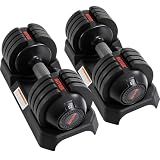ALTLER Adjustable Dumbbell Set, 52LB Pair with Tray for Workout Strength Training Fitness, Adjustable Weight Dial Dumbbell with Anti-Slip Handle and Weight Plate for Home Exercise