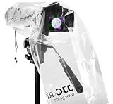 JJC DSLR Camera Rain Cover, Rain Coat Sleeve Protector for Canon Nikon Fujifilm Sony Olympus Panasonic Pentax Sigma with a Lens up to 18", PE Material Clear See-Through(2 Pack)
