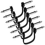Heams Professional 6 Pack 6 Inch Guitar Patch Cables, Noise Free and Long-Lasting Guitar Pedal Cable, Low Profile Save More Space Pedal Board Cables, Right Angle Flat Patch Cable, Black