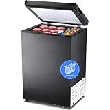 Kismile 3.2 Cubic Feet Chest Freezer, Small Deep Freezer for Home, Black