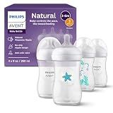 Philips Avent Natural Baby Bottles, Medium Flow, 9 oz, BPA-Free, 4-Pack