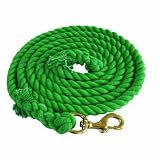 Jeffers Twisted Cotton Horse Lead Rope w/Brass Bolt Snap, 10' L - Green
