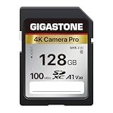 【5-Years Data Recovery】 GIGASTONE 128GB SD Card, 4K Camera Pro, UHS-I A1 V30 U3 Class 10 SDXC Memory Card 4K UHD Video Compatible with Digital Camera, Full-Sized SD Card, with 1 Mini Case
