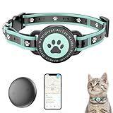 GPS Cat Tracker Collar(iOS & Android), Bluetooth Mini GPS Dog Tracker, Smart Pet Activity Tracker, No Monthly Fee, Work with Apple Find My & Google Find Hub, Finder Tag for Pets,Items 1P Green