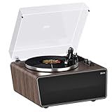 All in One Vinyl Record Player,Bluetooth Turntable Built in 4 Stereo Speakers Phono Preamp,High Fidelity Turntables for Vinyl Records with Magnetic Cartridge AT-3600L MM,Belt Drive 2-Speed,Auto Off
