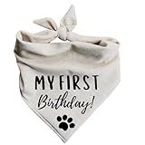 My First Birthday Dog Bandana barkday Black (Small)