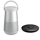 Bose SoundLink Revolve+ (Series II) Bluetooth Speaker, Portable Speaker with Microphone, Triple Black with Charging Cradle (Silver)