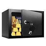 0.23 Cub Small Home Safe, Steel Security Lock Box with Privacy Keys, 9.06" W x 6.69" D x 6.69" H Personal Hidden Safe Box for Money Medicine Valuables