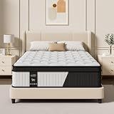 Queen Hybrid Mattress 12 Inch in a Box, Cooling Gel Memory Foam & Pocket Springs, Medium Firm, Pressure Relief & Motion Isolation, Extra Edge Support, Fiberglass Free, All Sleep Positions, Pillow Top