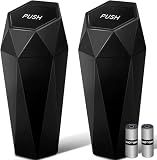 HOTOR Car Trash Can with Lid, Leakproof, Black, 2 Pack