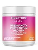 Pink Stork Protien Powder for Pregnancy & Postpartum – 20g Whey + Collagen Protein, Prenatal Protien Powder & Lactation Support, Hydration & Electrolytes, Breastfeeding Friendly, Chocolate