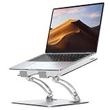 Nulaxy Ergonomic Adjustable Laptop Stand for Desk, Dual Foldable Computer Riser with Advanced Heat-Vent, Heavy-Duty Portable Notebook Holder for Posture Correction, Compatible with Mac 10-17" Laptops