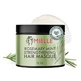 Mielle Organics Rosemary Mint Strengthening Hair Mask for Damaged Hair - Deep Conditioning Treatment Enriched with Biotin, Honey & Coconut Oil - Helps Encourage Longer, Healthier Strands (12 Oz)