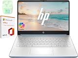 HP 14" Business Laptop Computer with 1-Year Office 365, Intel Quad-Core N150 Processor, 4GB RAM 128GB UFS, Windows 11 Home, PLUSERA Earphones, Sky Blue
