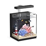AQUASMITH Beta Fish Tank, 2 Gallon Betta Fish Aquariums with Filter & Light, for Men, Fish Tanks for Kids & Starter, Black