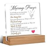 Wedding Gifts for Newlyweds, Bridal Shower Gift, Engagement Gifts for Couples, Marriage Prayer Home Decorative Signs Plaque for Desk