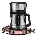 Gourmia Drip Coffee Maker – 12 Cup, One-Touch Operation, Pause & Serve, Automatic Keep Warm, Easy View Water Window, Compact Design, Stainless Steel Accents, Black