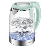 Cosori Electric Kettle, No Plastic Filter & Spout, Stainless Steel Inner Lid, Tea Kettle & Hot Water Boiler For Coffee & Tea, Water Heater & Teapot, Automatic Shut Off, Green, 1.7L/1500W