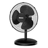 HOLMES 12" Table Fan, 75° Oscillation, 3 Speeds, 15° Adjustable Head Tilt, Ideal for Home, Bedroom or Office, Black