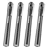 WORKPRO LED Pen Light, Aluminum Pen Flashlights, Pocket Flashlight with Clip for Inspection, Emergency, Everyday, 2AAA Batteries Include, Gray(4-Pack)