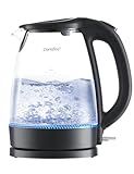 COMFEE' Electric Kettle, 1.7L Hot Water Boiler, 1500W Fast Boil, Glass Electric Tea Kettle with LED Indicator, Auto Shut-Off and Boil-Dry Protection, BPA Free