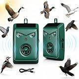 2 Pack Ultrasonic Bird Repellent Outdoor for Pigeons, Starlings & Crows