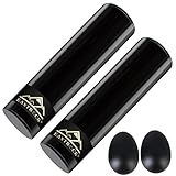 EASTROCK Stainless Steel Cylinder Shaker Percussion Instrument 2pcs Rhythm Latin Percussion with 2 Egg Shakers for Professional Band Accompaniment(Black)