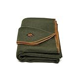 Arcturus Military Wool Blanket - Warm, Thick, Washable - Great for Outdoors, Camping, Stadium Blanket, Picnics, Travel - Car & Bushcraft Survival Kits (Olive Green)
