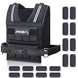 APEXUP Adjustable Weighted Vest Men 20lbs/30lbs/40lbs Weights with Reflective Stripe, Weight Vest Woman Workout Vest for Strength Training Running Walking (40 lbs)