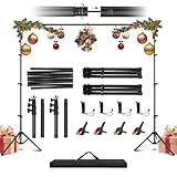 Jiang&Rong Portable Reverse-Folding Backdrop Stand Kit, 10ft x 6.5ft (W x H) Adjustable Background Stand with a Carrying Bag for Party, Birthday, Wedding, Graduation